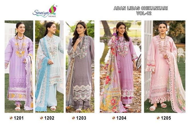 Adan Libas Chikankari Vol 12 Cambric Cotton Pakistani Suits Catalog